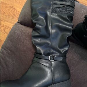 True Craft Black Over the Knee Boots